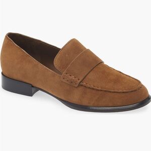 Vince Chestnut Suede Loafers